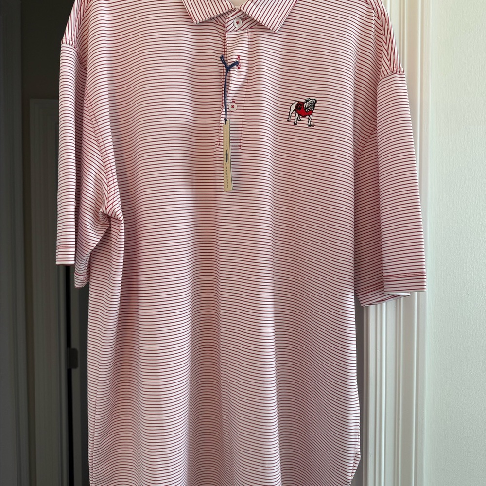 UGA Onward Reserve Red Striped Standing Dog shirt NWT